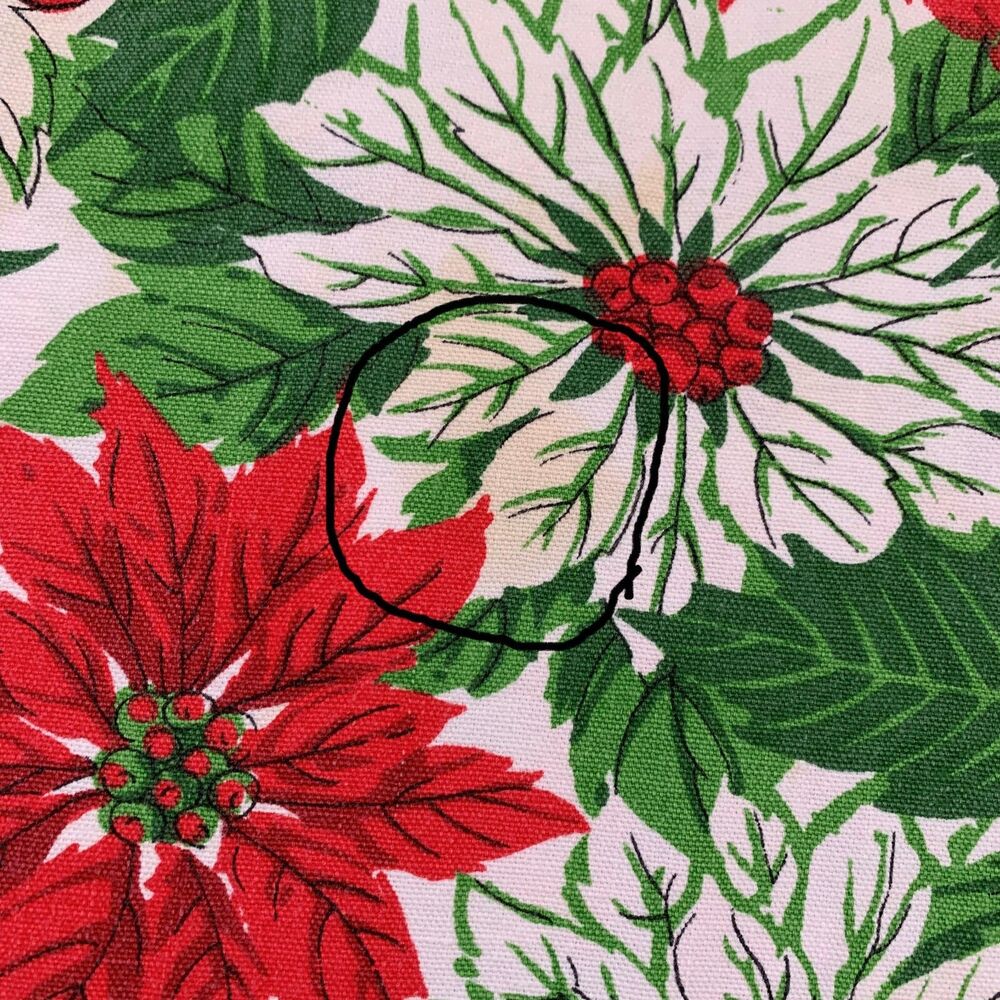 Holiday Floral Tablecloth 50x60 - Picture 3 of 6